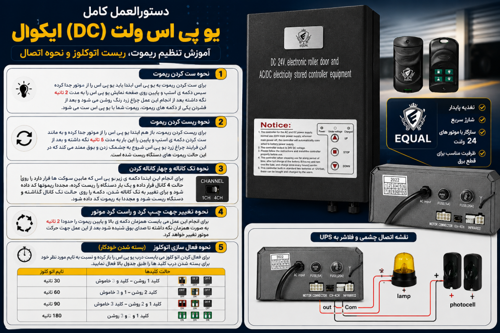 آموزش راه اندازی یو پی اس 24 ولت ایکوال